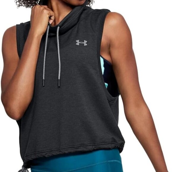Under Armour Women's Featherweight Fleece Sleeveless Funnel Neck- Size Large - Picture 1 of 5